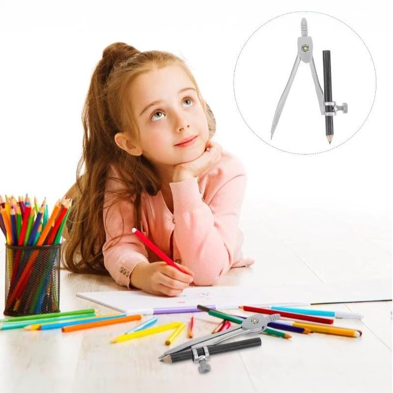 Metal Locking Compass Set Anti - Math Geometry Set With Compass ulasan dan harga