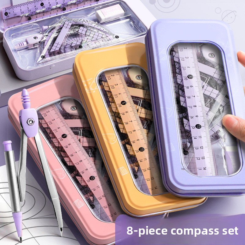 8 Pcs Geometry Set for Student - Math Geometry Set With Compass ulasan dan harga