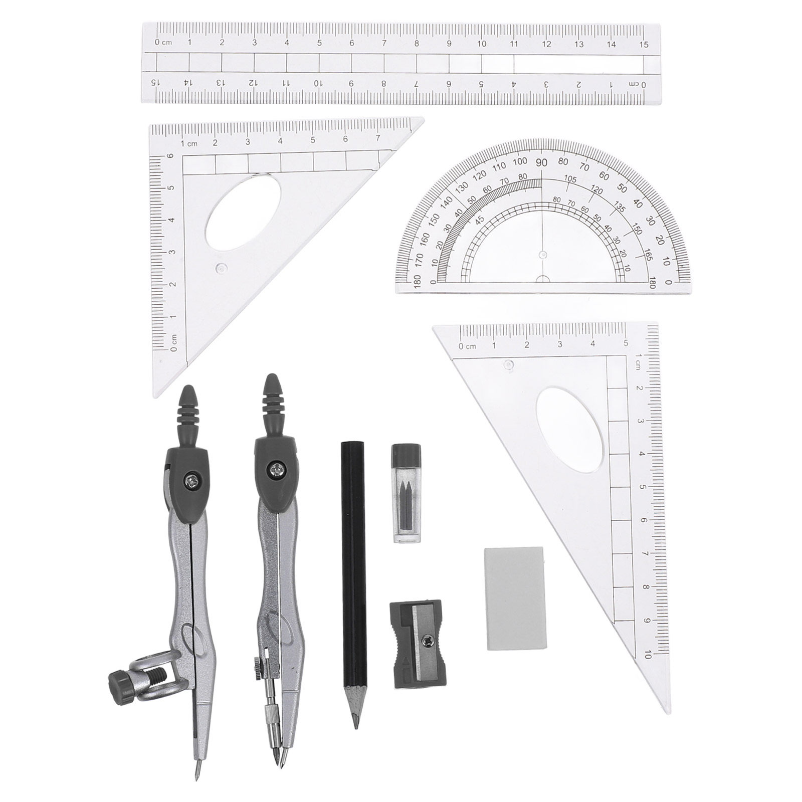 1Set Geometry Drawing Set with - Math Geometry Set With Compass ulasan dan harga